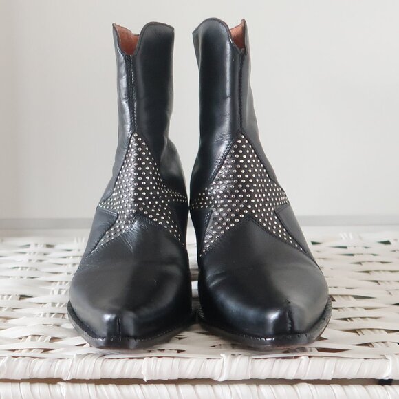 Donald J Pliner Black Leather Studded Western Ankle Boots Women’s - Picture 11 of 16